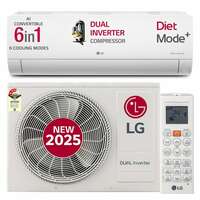LG 1.5 Ton 3 Star AI DUAL Inverter Split AC | Copper | AI Convertible 6 in 1 (White, 2025)