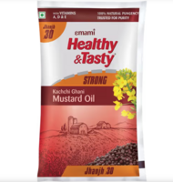 Emami Healthy & Tasty Kachchi Ghani Mustard Oil Strong 900 g Pouch {Location Specific}