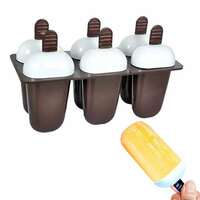 ATEVON Plastic Ice Candy Maker Kulfi Maker Moulds Set with 6 Cups (Multicolour)