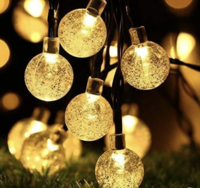 DesiDiya LED Crystal Ball String Light, BAY6 Silverline Steel Dinner Spoon Set  [location/account specific]