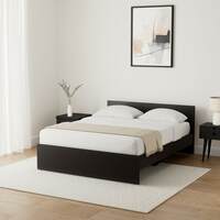 Amazon Brand - Solimo Medusa Engineered Wood Queen Bed (Wenge Finish)