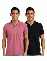 Amazon Brand - Symbol Men's Solid Cotton Rich Polo T Shirt (Combo Pack of 2) -Regular Fit