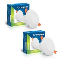 Crompton Domestic Recess LED Deep Cut Down Lighter Star Deep Glaze 3W (Cool Day Light, Pack of 2)