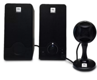 JBL Commercial with microphone 2.5 W Laptop/Desktop Speaker  (Black, Stereo Channel)