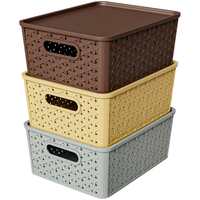 TEX-RO Storage Box and Organisers - Multi-Purpose Plastic Box  Set of 3 