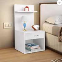 KAWACHI Sofa Side Bedside Table with Drawer Open Cabinet