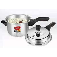 Pigeon Inox Stainless Steel Induction Base Pressure Cooker 3 L with Outer Lid