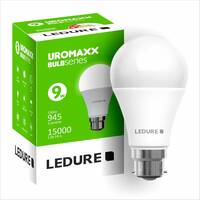 LEDURE Uromax 9W LED Bulb with B22 Base | 9W Round LED Energy Efficiency Bulb | Eco-Friendly Cool White Led Bulb (Pack of 1)