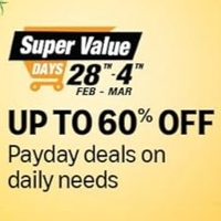 Amazon Super Value Days up to 60% off + 10% ICICI Bank Offer + Rewards up to Rs.450 (28th Feb. - 4th Mar.)