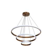 blissbells Modern Double 3 Ring LED Chandelier Lamp (Warm White, Gold) Without Remote 