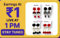 Shopsy ₹1 Jhatpat Deal -   Earring 1 PM today 