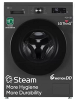 LG 8 kg 5 Star, Inverter Direct Drive Technology, Fully Automatic Front Load Washing Machine with In-built Heater Grey, Black FHB1208Z4M