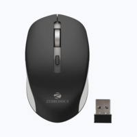 Zepto - Zebronics Jaguar Wireless Mouse, 2.4Ghz, USB Receiver, 4 Buttons, Plug & Play, Ambidextrous, (Black+Grey)(location/account specific)