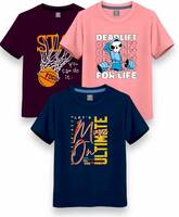 Boys & Girls Printed Cotton Blend T Shirt (Multicolor, Pack of 1)