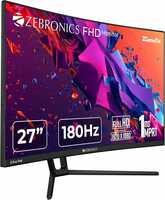 ZEBRONICS New Launch N27B 27"(68.5 cm) 1500R Curved Gaming Monitor, FHD 1920x1080, Antiglare Display, 300Nits, 180Hz, 1ms MPRT, HDR10, 99% sRGB, Adaptive Sync, 1 x DP | 1 x HDMI | 1 x 3.5mm