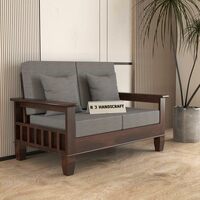 RJ HANDICRAFT Sheesham Wooden 2 Seater Sofa for Living Room (Walnut, 2 Seater)