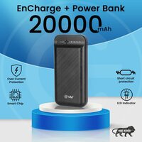 EVM Encharge+ 20000Mah Power Bank, Usb &Type C Input- Black