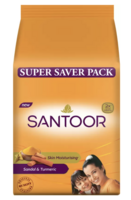 Santoor by Wipro Skin Moisturizing Sandal & Turmeric Bathing Bar Soap 4x100g and other items [location specific]