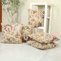 Clasiko Cotton Cushion Covers Set of 5; 16x16 Inches; Floral Fushion