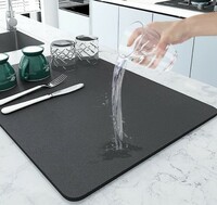  Desi BAE Kitchen Utensil Dish Drying Mat | Quick Dry Water Absorbent mat | Placemat for Dish Drying with Non-Slip Rubber Backed | Super Draining Mat for Kitchen (1) 