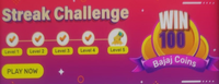 Bajaj Finserv | Streak Challenge complete and win 100 bajaj coins