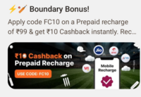 Flat Rs 10 cashback on Rs 99 or above recharge using freecharge