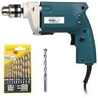  WONDERCUT Wc-Ed-10-B-Cmb Drill Machine 10Mm With Free 13Pcs Hss Drill Bits & 1Pc Masonary Bit Combo, Blue 