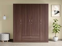 Ewa 4 Door Engineered Wood Wardrobe (Brown)