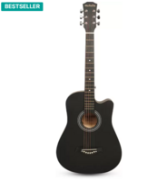 Medellin 38” matt black Acoustic Guitar Linden Wood Rosewood Right Hand Orientation (Black)