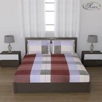 Status Contract -2024 Cotton Rich Double Bedsheet with 2 Pillow Covers for Bed Room, Home, Hotel-120 GSM (Maroon Yellow)