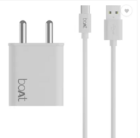 boAt 22.5 W Quick Charge 3 A Wall Charger for Mobile with Detachable Cable  (White, Cable Included)