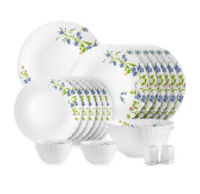 Cello Dazzle Series White 23 Pieces Printed Opalware Erica Microwave Safe Dinner Set