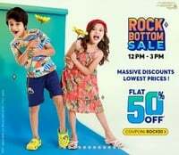 [FirstCry] Rock Bottom Sale Massive discounts lowest prices! Flat 50% Off (Today 12pm-3pm)