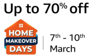 Home makeover days up to 70% off + Bank offers | Cashback (7-10 March)