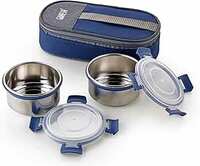 Ganesh Neo Twin Airtight & Leak Proof Container Lunch Box with Bag 400 ML [Apply ₹86  Off Coupon]