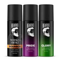 Beardo Pride, Glory & Whisky Smoke Bourbon Perfume Body Spray 150ml x (Set of 3) Long lasting Fougere, Aromatic Deodorant | Deo For Men | Christmas gift for men | Gift For Friends | Gift for Men