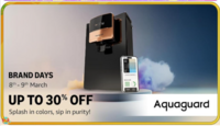 Amazon - Aquaguard Brand Days | 8-9 Mar | Upto 30% off + Bank offers