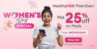 Netmeds Women's Day Special : Flat 25% off on medicines