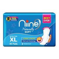 Fresh - Niine Naturally Soft Ultra Thin XL Sanitary Pads (Pack of 1, 40 Pads) (Location Specific)