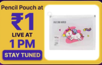 Shopsy ₹1 Jhatpat Deal - pencil pouch  1 PM today 