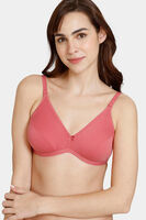 Zivame Beautiful Basics Double Layered Non Wired 3/4th Coverage Backless Bra - Mineral Red