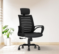  CELLBELL Desire C104 Mesh High Back Ergonomic Office Chair for Work from Home Metal Base Seat Height Adjustable Chair, Study Chair, Revolving Chair, Computer Chair- Black 