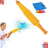 Graphene Gulaal Gun with Herbal Holi Colour Powder for Fun Play, Party, Color Cloud and More. 1 Herbal Gulal Prefilled in Holi Pichkari and 1 Gulal Refill Free