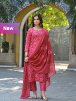 Vaamsi Red Printed Kurta Sets Vaamsi Red Printed Kurta Sets
