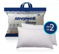 Sleepwell Set Comfort And Support Microfibre Solid Sleeping Pillow Pack of 2  (White)