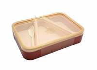 Crackles Modern Designer Rectangular Leak Proof 1000 Ml Lunch Box with 1 Fork for School Kids Boys and Girls and Office Men and Women -Red