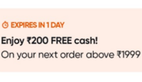 Swiggy Instamart Rs. 200 free cash usable on orders above Rs. 1999 (Can combine with coupons)