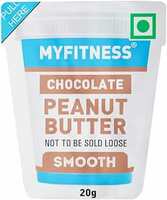 MYFITNESS Trial Sample Pack - Chocolate Smooth Peanut Butter, 1 x 20g Sachet | Tasty & Healthy Nut Butter Spread | Vegan | Dark Chocolate | Cholesterol Free, Gluten Free | Zero Trans Fat
