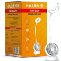 HALONIX Fan-o-Glow Study with Fan Study Lamp (20 cm, White)