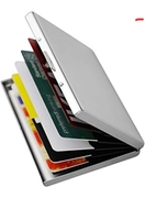  OFIXO 6 Slots Credit Card Holder RFID Protected Stainless Steel Credit Card Wallet Slim Metal Credit Card Case for Men and Women (Matt-Silver) 